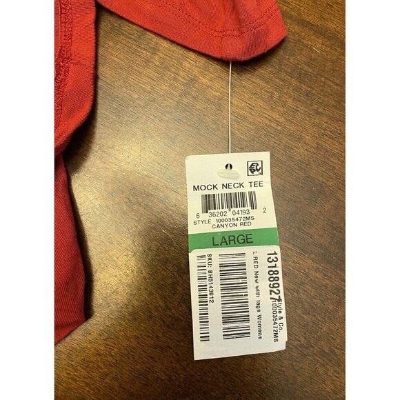 Style & Co Top Mock-Neck High-Low Long Sleeve Tunic Red Women's Large NEW NWT - Picture 6 of 11
